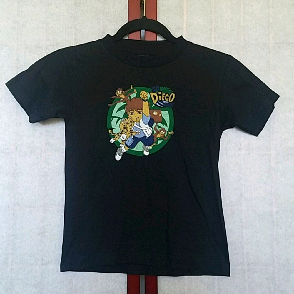 🧒NWOT Diego of Dora the Explorer black tee shirt S